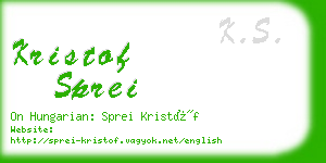 kristof sprei business card